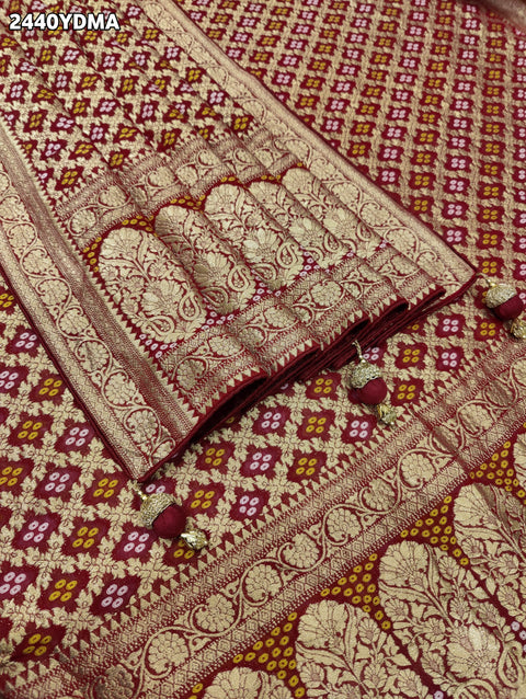KcPc Latest New Geaorgette Bandhani Style With Zari weaving Work Dupatta SATISH