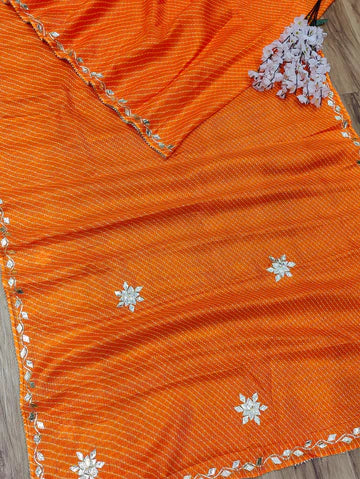 KcPc New Beautiful Kota doriya Leheriya Style With Gotapatti Work Saree MHS