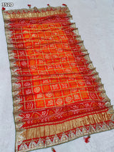 KcPc Pure Gaji Silk Bandhani Ghatchola Pila Chunri Dupatta