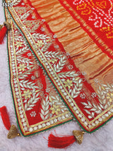 KcPc Pure Gaji Silk Bandhani Ghatchola Pila Chunri Dupatta