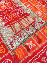 KcPc Pure Gaji Silk Bandhani Ghatchola Pila Chunri Dupatta