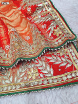 KcPc Pure Gaji Silk Bandhani Ghatchola Pila Chunri Dupatta