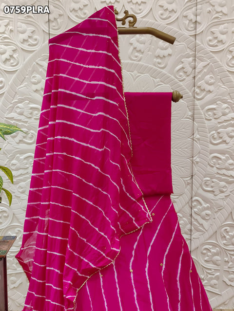 KcPc New Launch Leheriya design chinon silk with katdana Gotapatti Handwork Lehenga RAJ