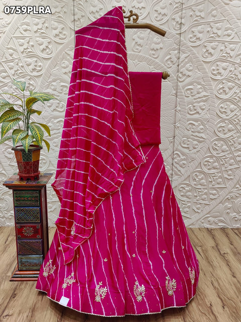 KcPc New Launch Leheriya design chinon silk with katdana Gotapatti Handwork Lehenga RAJ