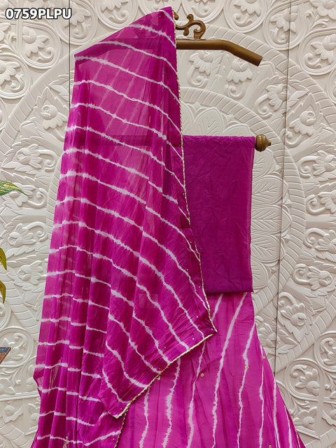 KcPc Latest Leheriya design chinon silk with katdana Gotapatti Handwork Lehenga RAJ