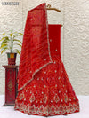 Red embroidered lehanga with gotapati work 