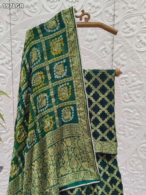 KcPc Rajasthani Beautiful Bandhej Gharchola Lehenga  KML
