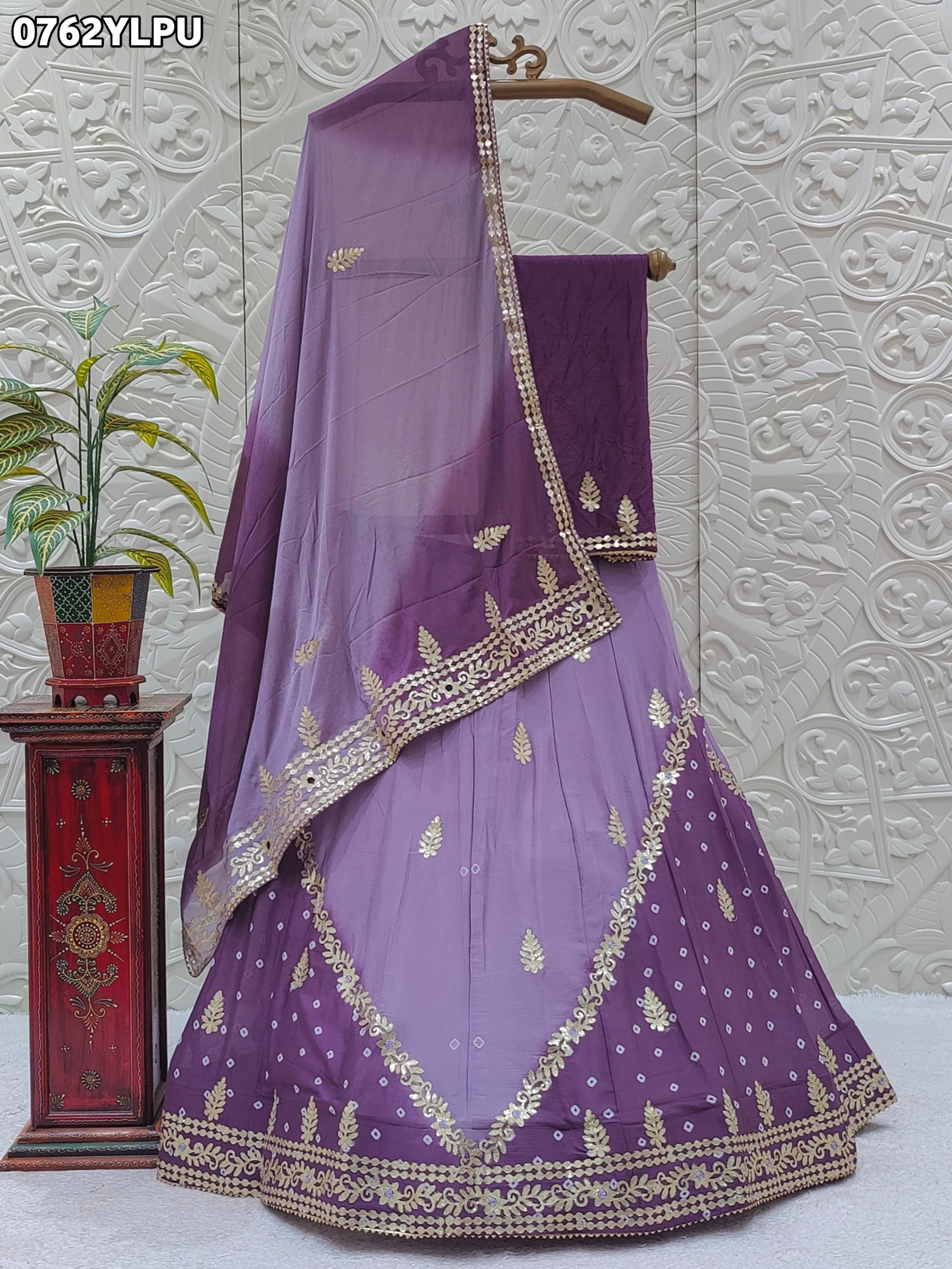 By Jaipuri Bandhani Lehenga With 	Traditional wear