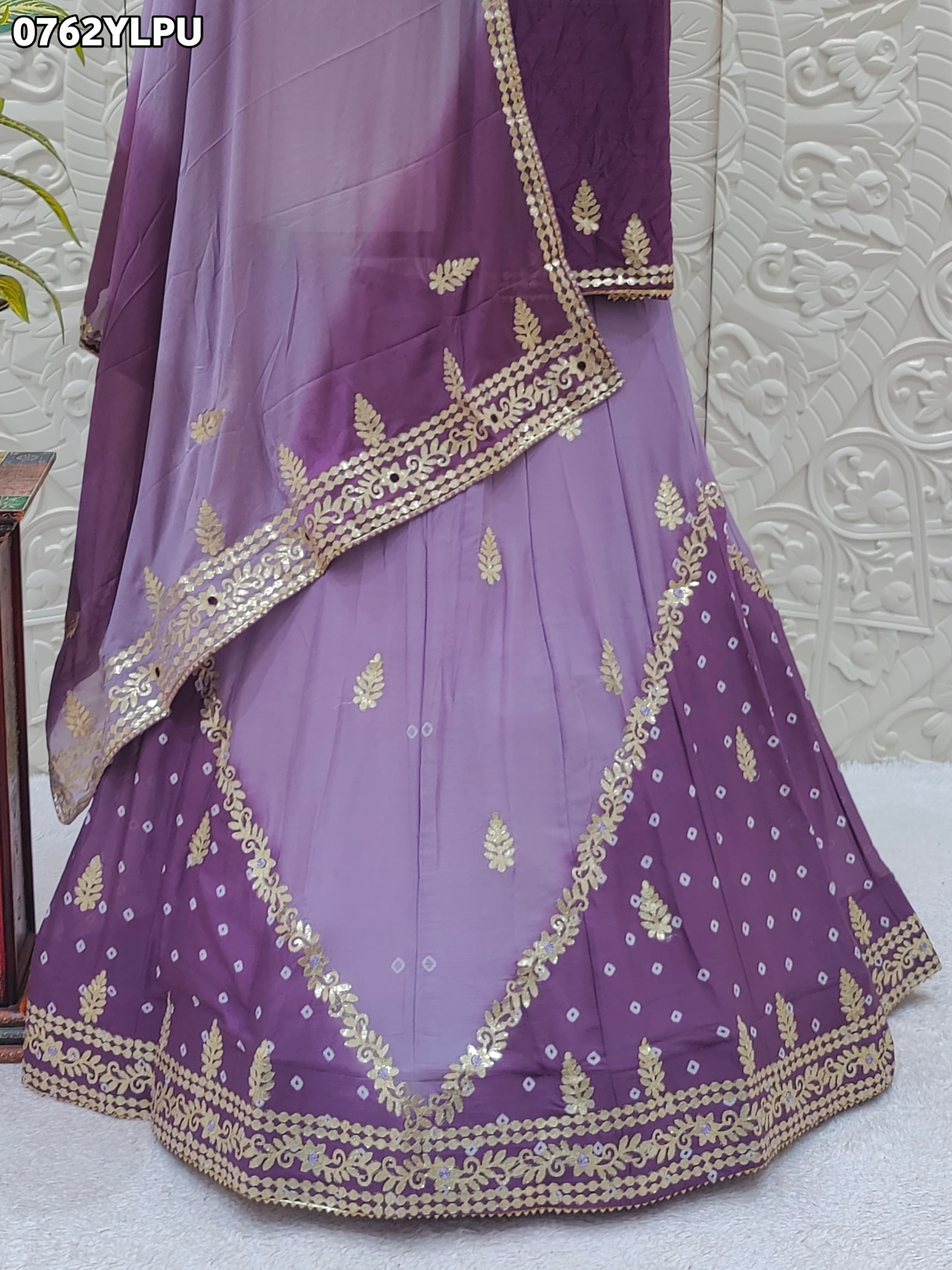 By Jaipuri Bandhani Lehenga With 	Traditional wear