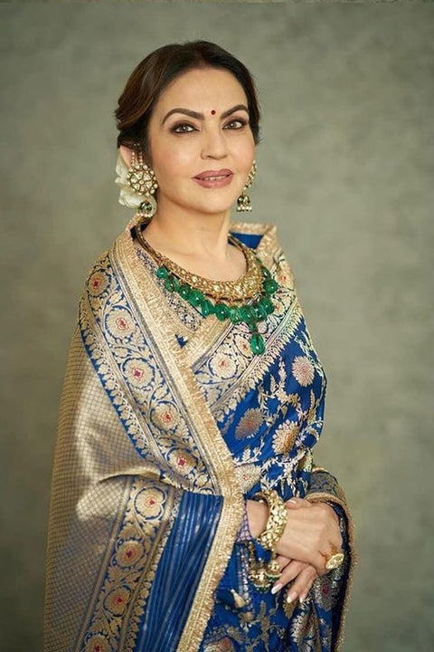 KcPc Special Neeta Ambani Cultural Event inspired Banarasi Handloom Meenakari Saree