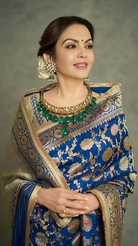 KcPc Special Neeta Ambani Cultural Event inspired Banarasi Handloom Meenakari Saree