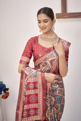 By Printed Saree With Casual Wear
