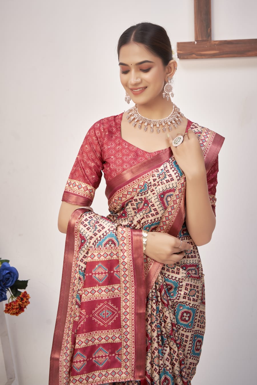 By Printed Saree With Casual Wear