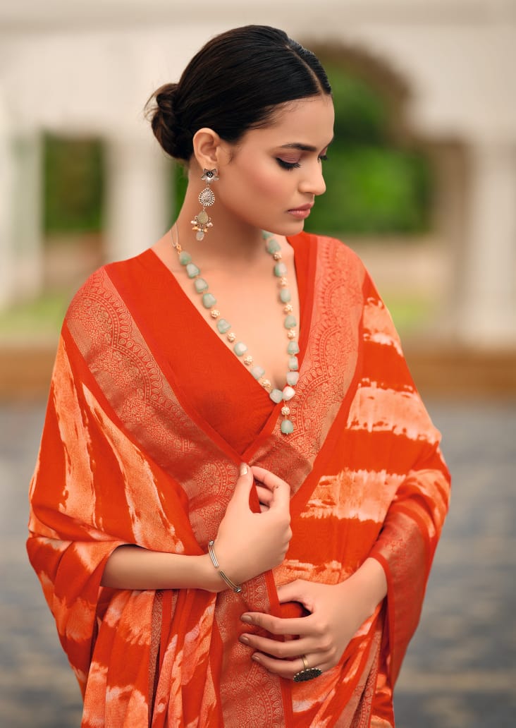 By Leheriya Saree With Casual wear