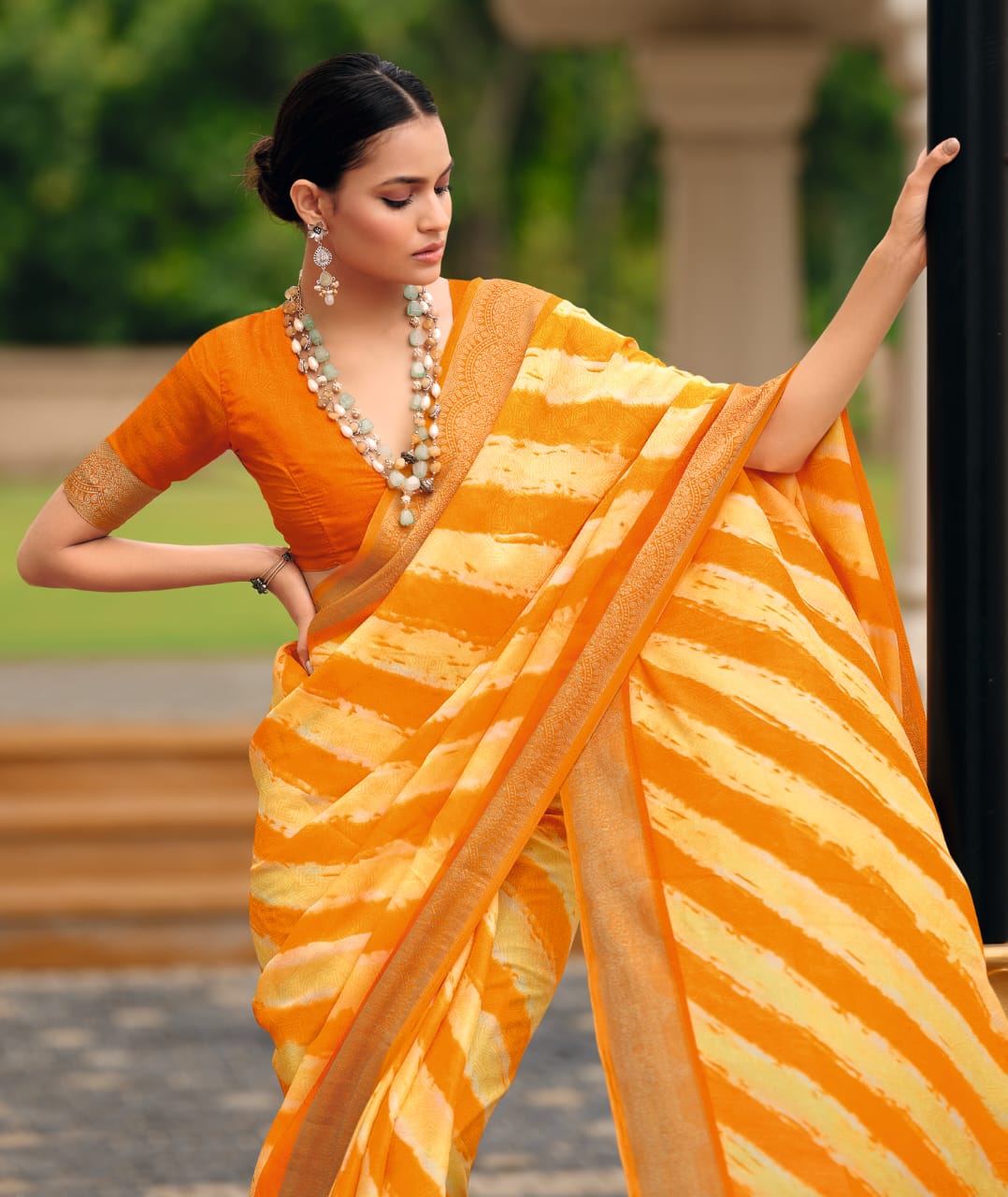By Leheriya Saree With Casual wear