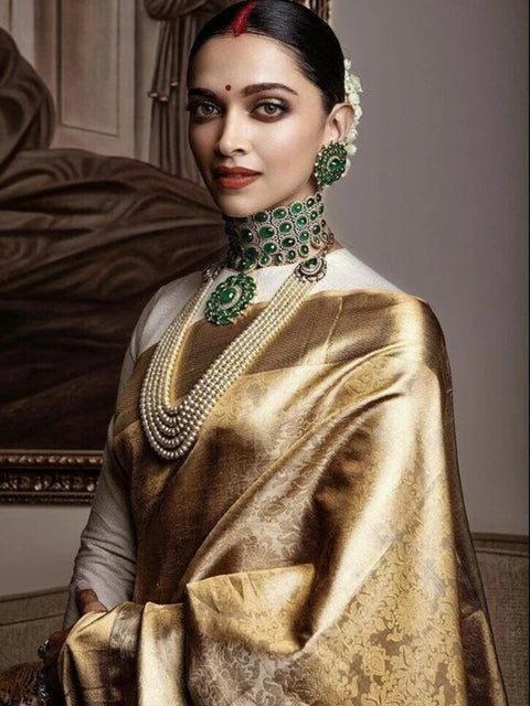 KcPc New Pure Tissue  Handloom Banarasi Saree With Blouse KB
