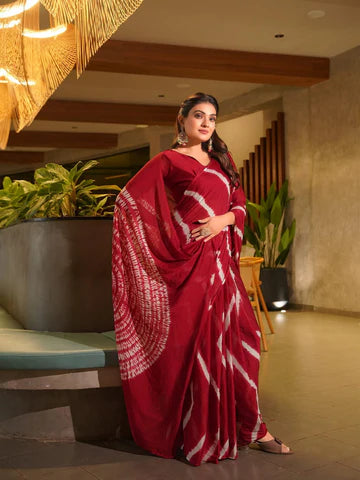 By Leheriya Style Saree