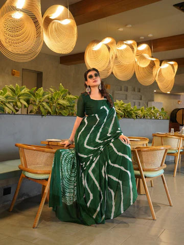 By Leheriya Style Saree
