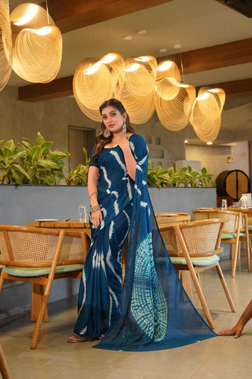 By Leheriya Style Saree