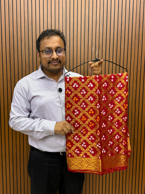 KcPc New Banarasi Bandhej Gharchola Traditional Look Gent's Dupatta