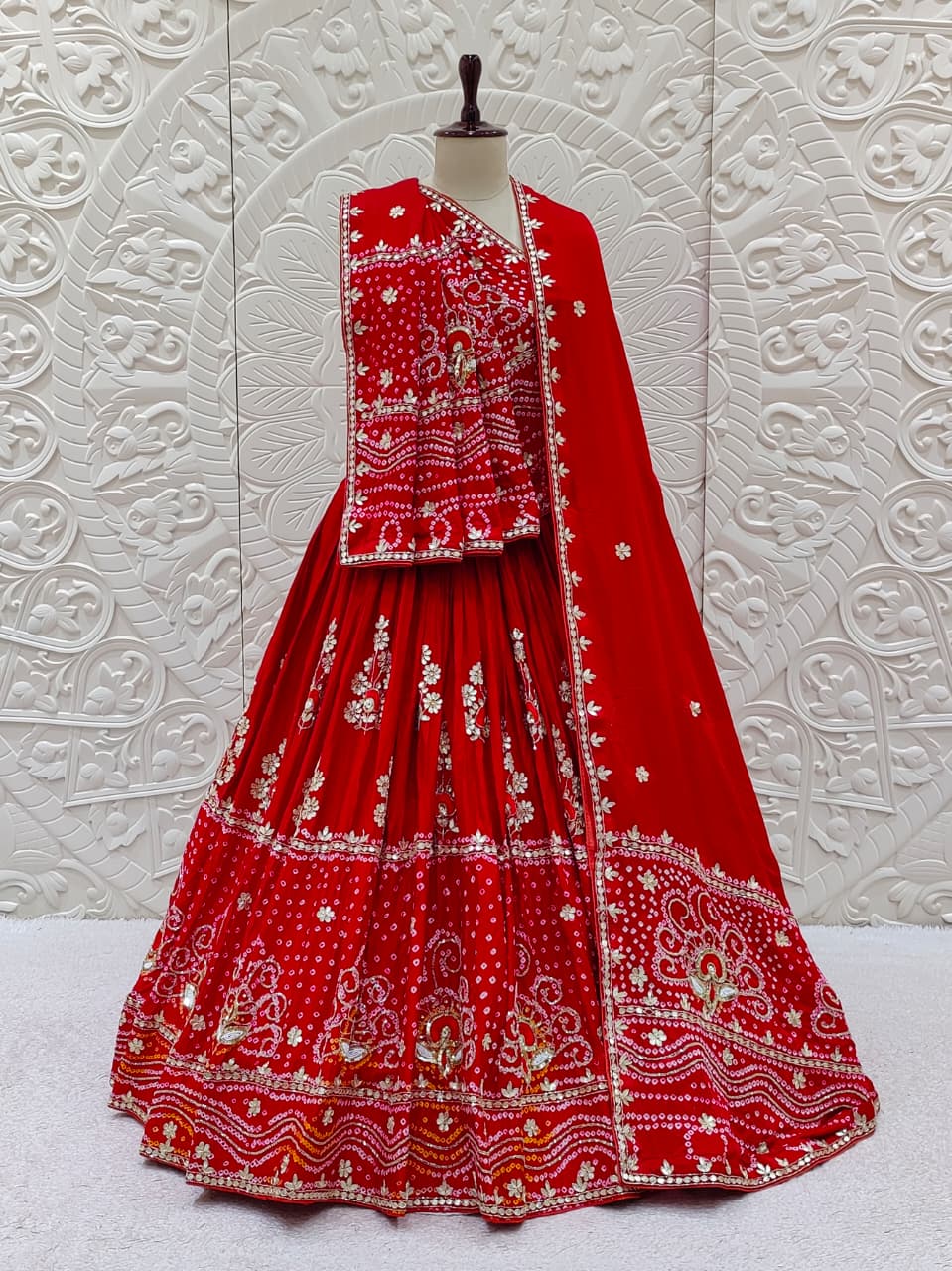 Sabyasachi Inspired Lehenga in red colour