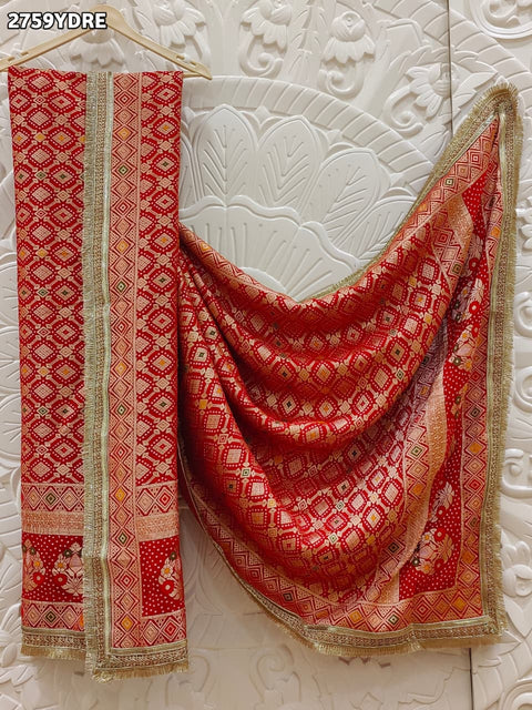 KcPc New Traditional Khaddi Georgette Dupatta with Meena Kari Detailing KcPc