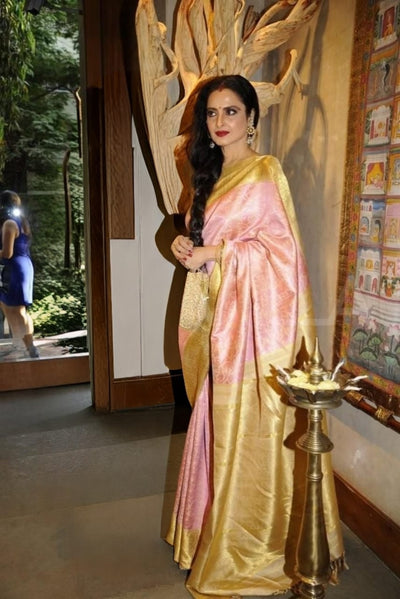 KcPc New Tissue Silk Banarasi Zari Flower weaving Saree KB
