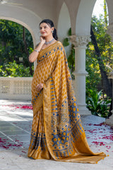 By Ajrakh Saree With Festive Wear