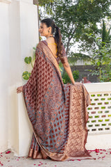 By Ajrakh Saree With Festive Wear