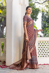 By Ajrakh Saree With Festive Wear