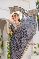 By Ajrakh Saree With Festive Wear