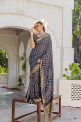 By Ajrakh Saree With Festive Wear
