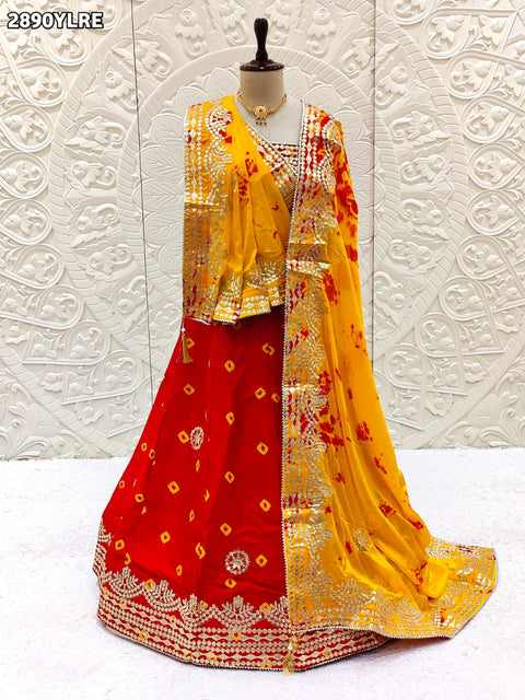 By Bandhani Lehenga With Traditional Wear
