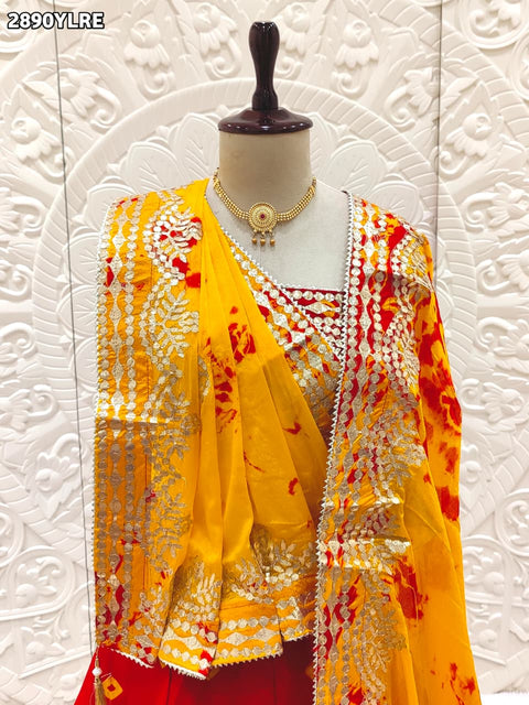 By Bandhani Lehenga With Traditional Wear