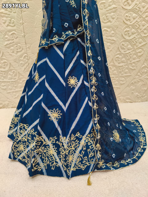 KcPc New Designer Leheriya Style Chinon Lehenga with Intricate Gota Patti Detailing   SSB