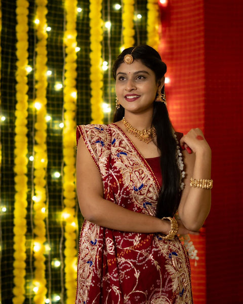 By Bandhani Saree With Wedding Wear