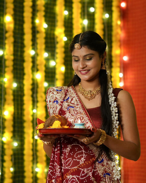 By Bandhani Saree With Wedding Wear