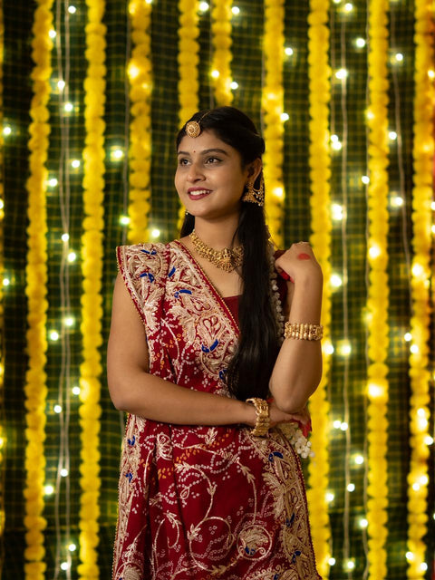 By Bandhani Saree With Wedding Wear