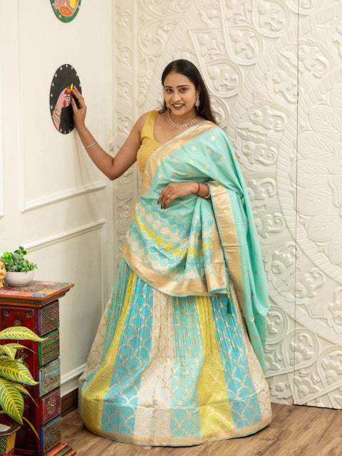 By Banarasi  Lehenga With Traditional wear