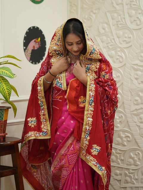 KcPc Special New Pure Ojariya Raidana Zardoji Handwork Kolkata Special Chunri