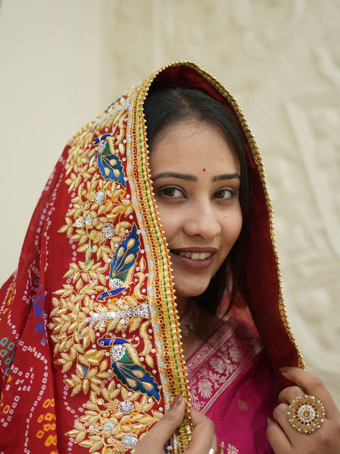 KcPc Special New Pure Ojariya Raidana Zardoji Handwork Kolkata Special Chunri