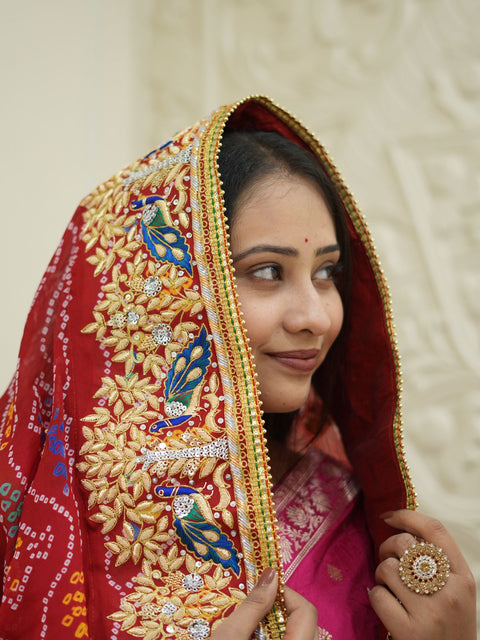 KcPc Special New Pure Ojariya Raidana Zardoji Handwork Kolkata Special Chunri