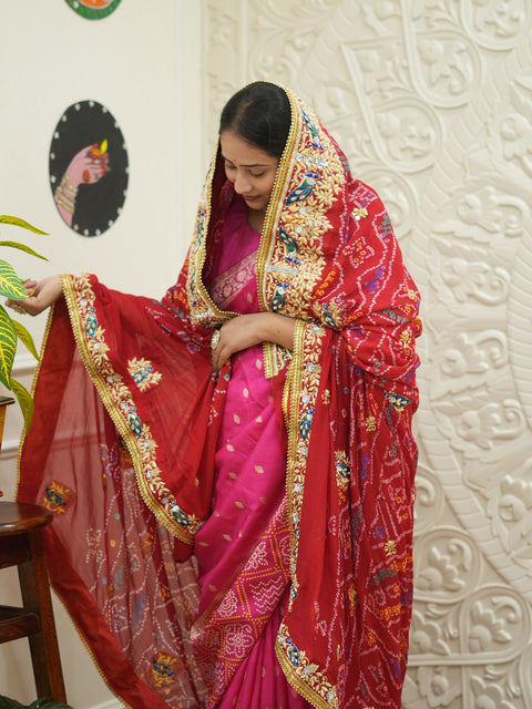 KcPc Special New Pure Ojariya Raidana Zardoji Handwork Kolkata Special Chunri