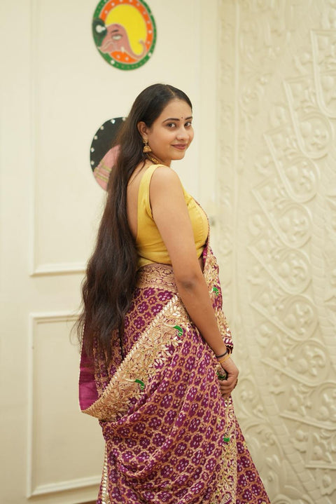 KcPc New Designer Pure Khaddi Georgette Neemjari Bandhej Ghatchola Gotapatti Lehenga  BT