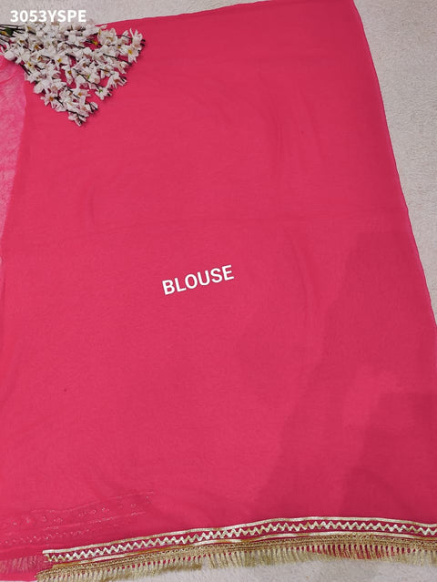 KcPc New Elegant Pure Georgette Kacha Gotapatti Work Saree for Festive Occasions  MHS