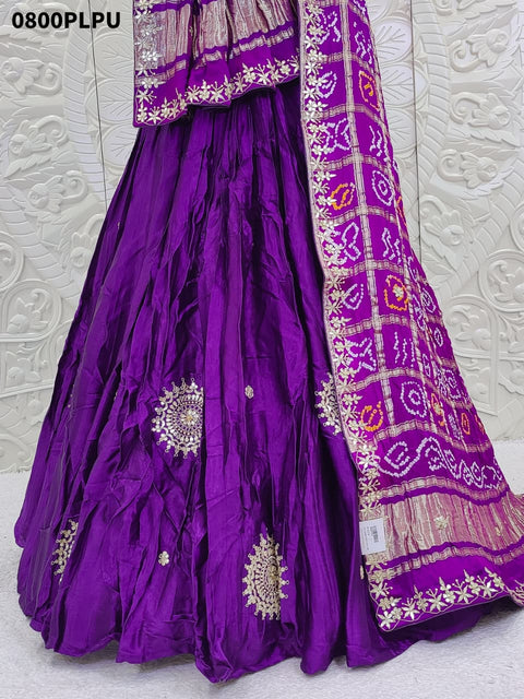 KcPc Pure Gaji silk With Gharchola Dupatta And Gota patti Work Lehenga  BTU