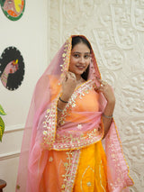 KcPc Pure Organza Bright Colour Beautiful Gotapatti Work LehengaBTU
