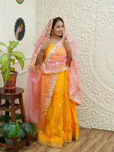 KcPc Pure Organza Bright Colour Beautiful Gotapatti Work LehengaBTU