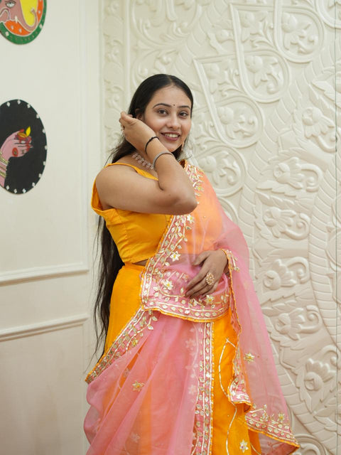 KcPc Pure Organza Bright Colour Beautiful Gotapatti Work Lehenga  BTU