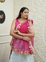 KcPc Pure Organza Bright Colour Beautiful Gotapatti Work LehengaBTU